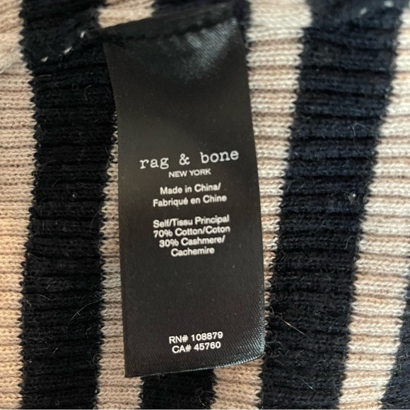 Rag & bone Kate Stripe Turtleneck Mini sweater Dress 20551 - Picture 7 of 9